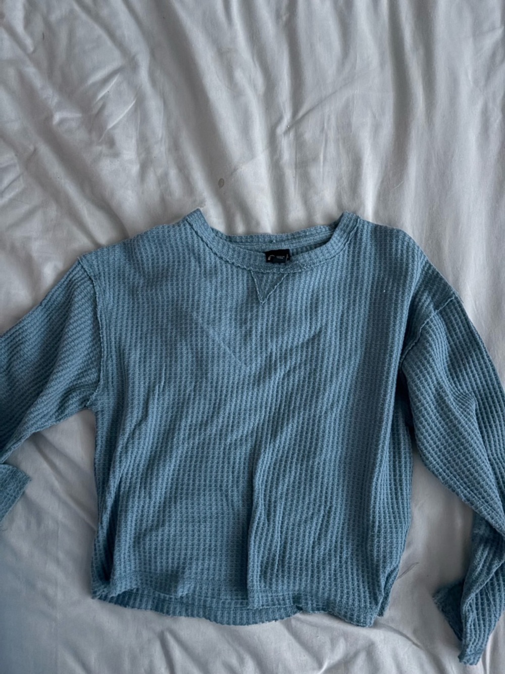 Target Kids Long Sleeve Waffle Knit Tee in Light Blue